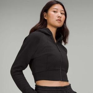 Lululemon Scuba Full-Zip Cropped Hoodie in black